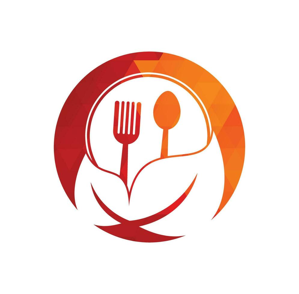 plantilla de logotipo de alimentos saludables. diseño del logotipo de alimentos orgánicos de la naturaleza. vector