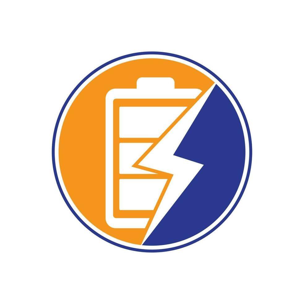 Power Battery Logo Design Template. Battery fast Charge logo design. Battery power and flash lightning bolt logo icon. vector