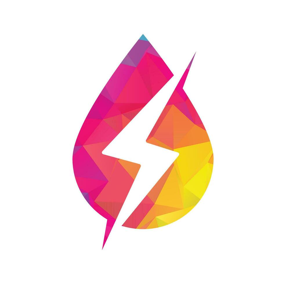 Thunder drop logo design icon vector. vector