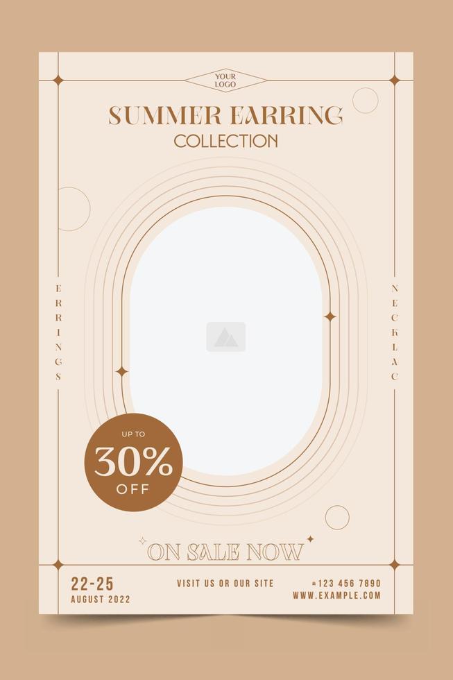 Elegant style summer jewelry collection poster template vector