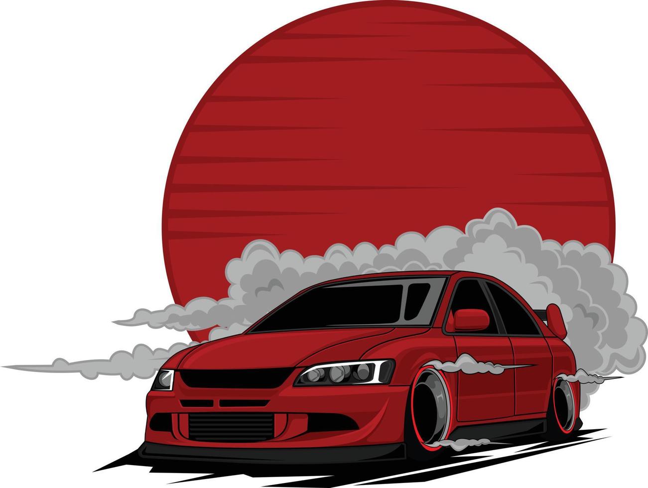 vector de deriva de coche rojo