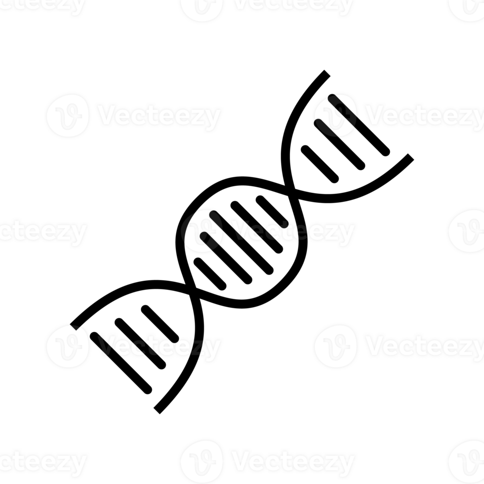 DNA in simple icon design. Laboratory stuff illustration in line art ...