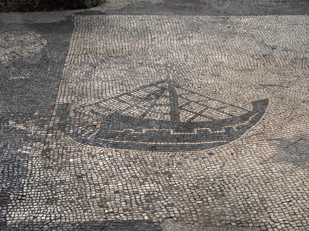 commercial activities mosaic old ancient ostia archeological ruins photo