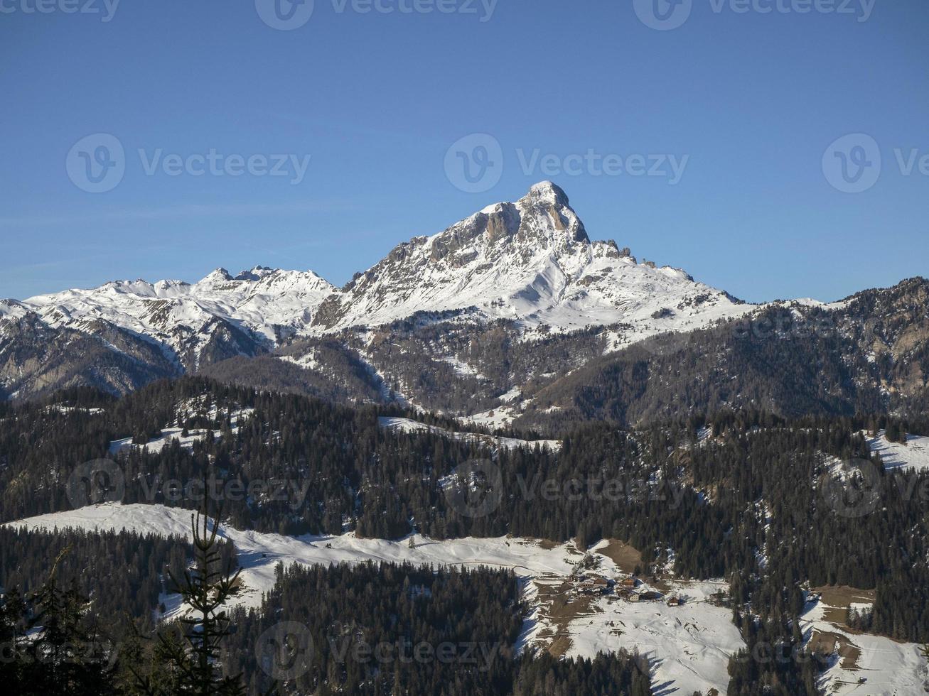 dolomites snow panorama val badia armentara photo