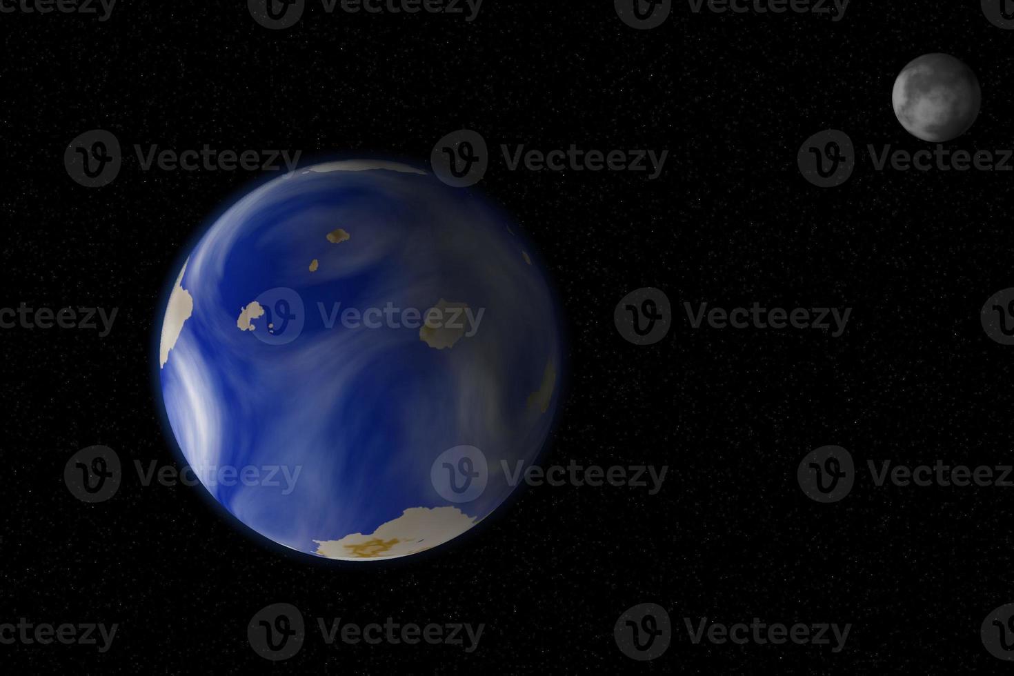 Alternate earth parallel universe with increased sea level space view photo