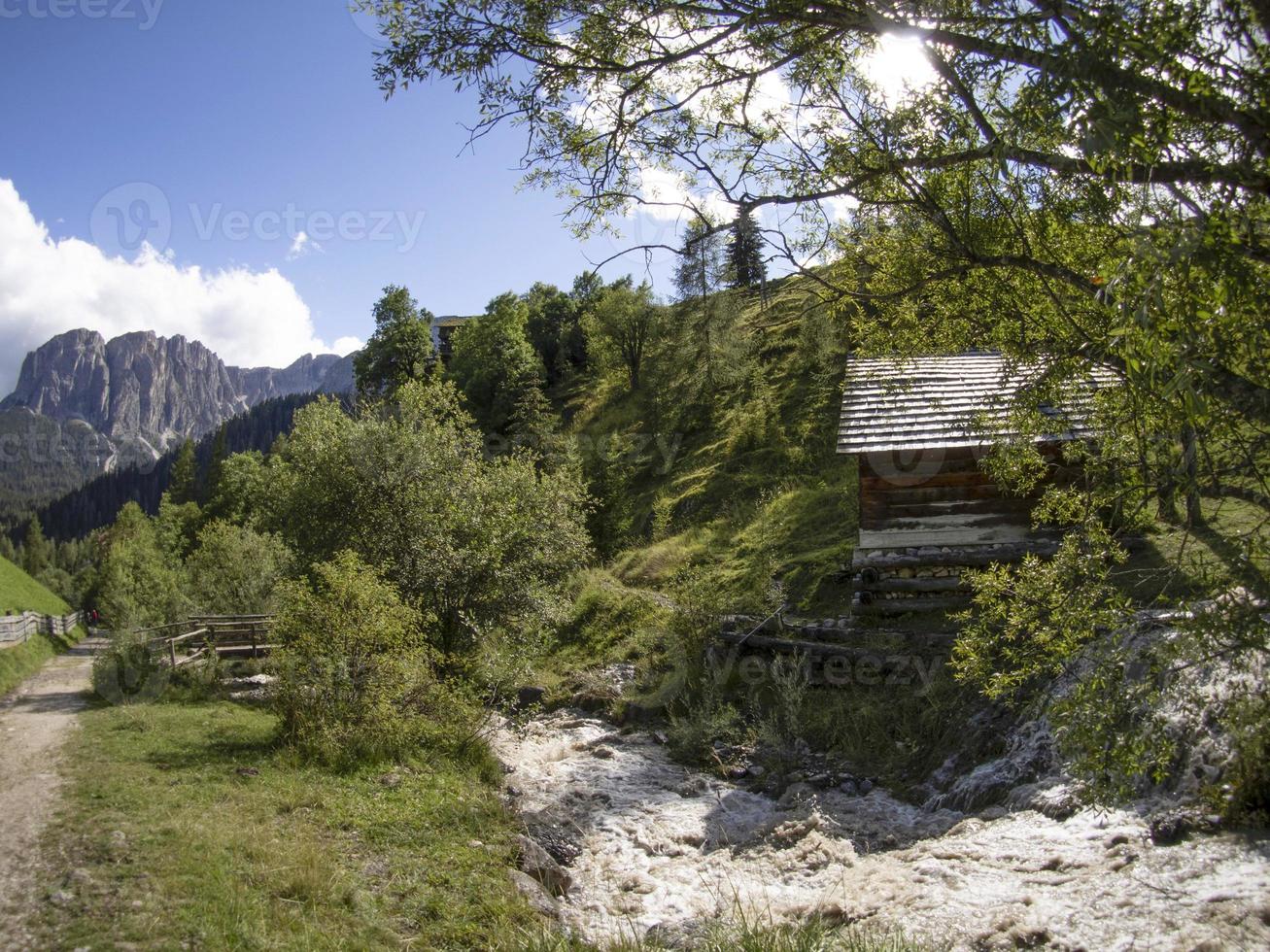 water mill valley in dolomites Longiaru badia valley photo