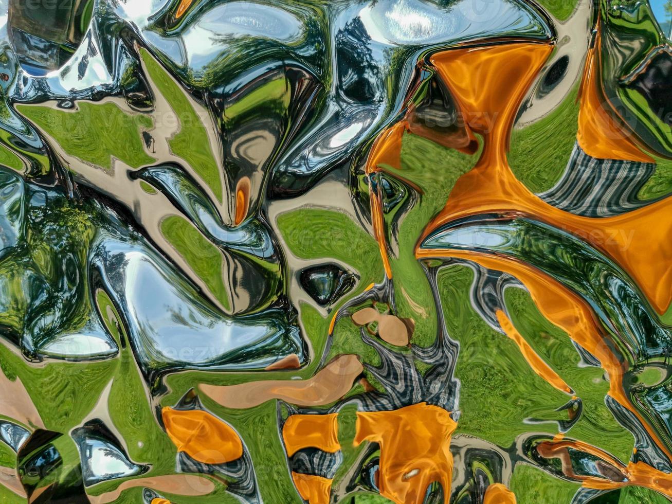 Metallic liquid reflection background photo