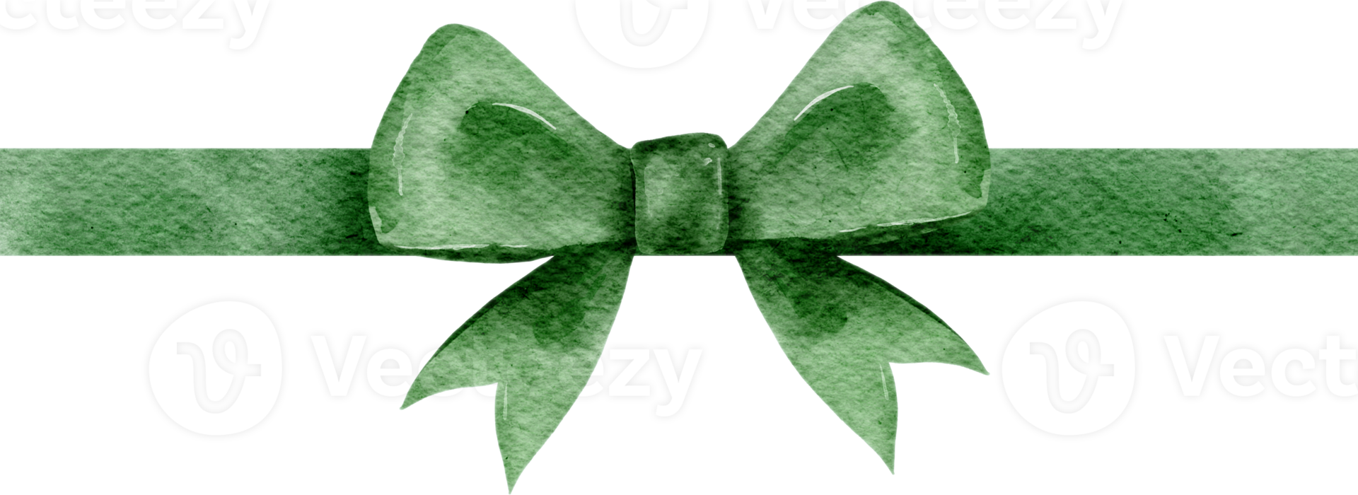 Green Ribbon tied in bow watercolor 11967178 PNG