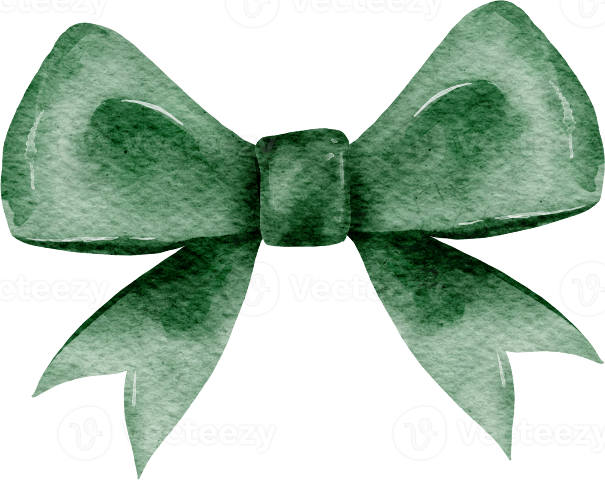 Green Bow ribbon watercolor png