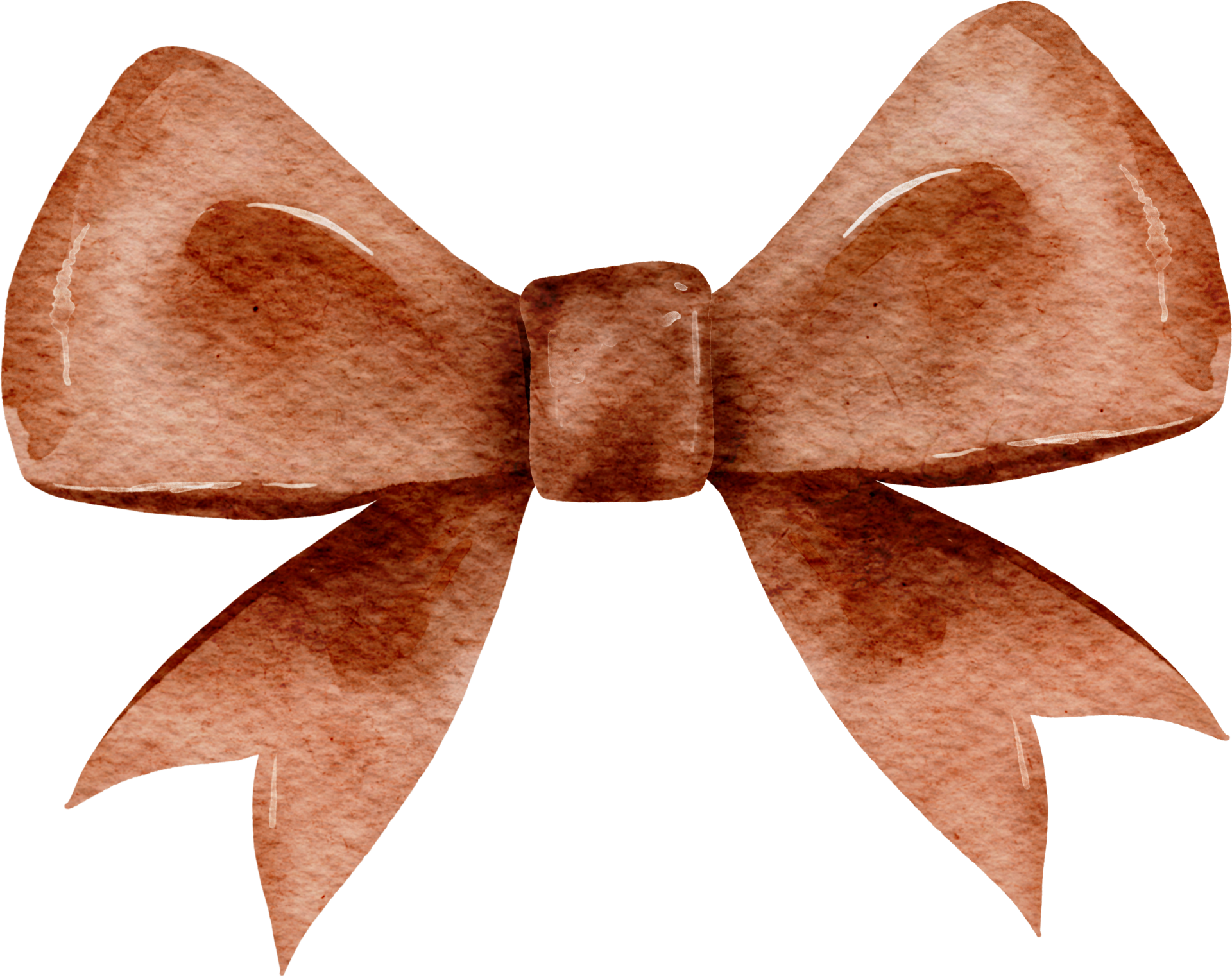 Brown Bow ribbon watercolor 11967189 PNG