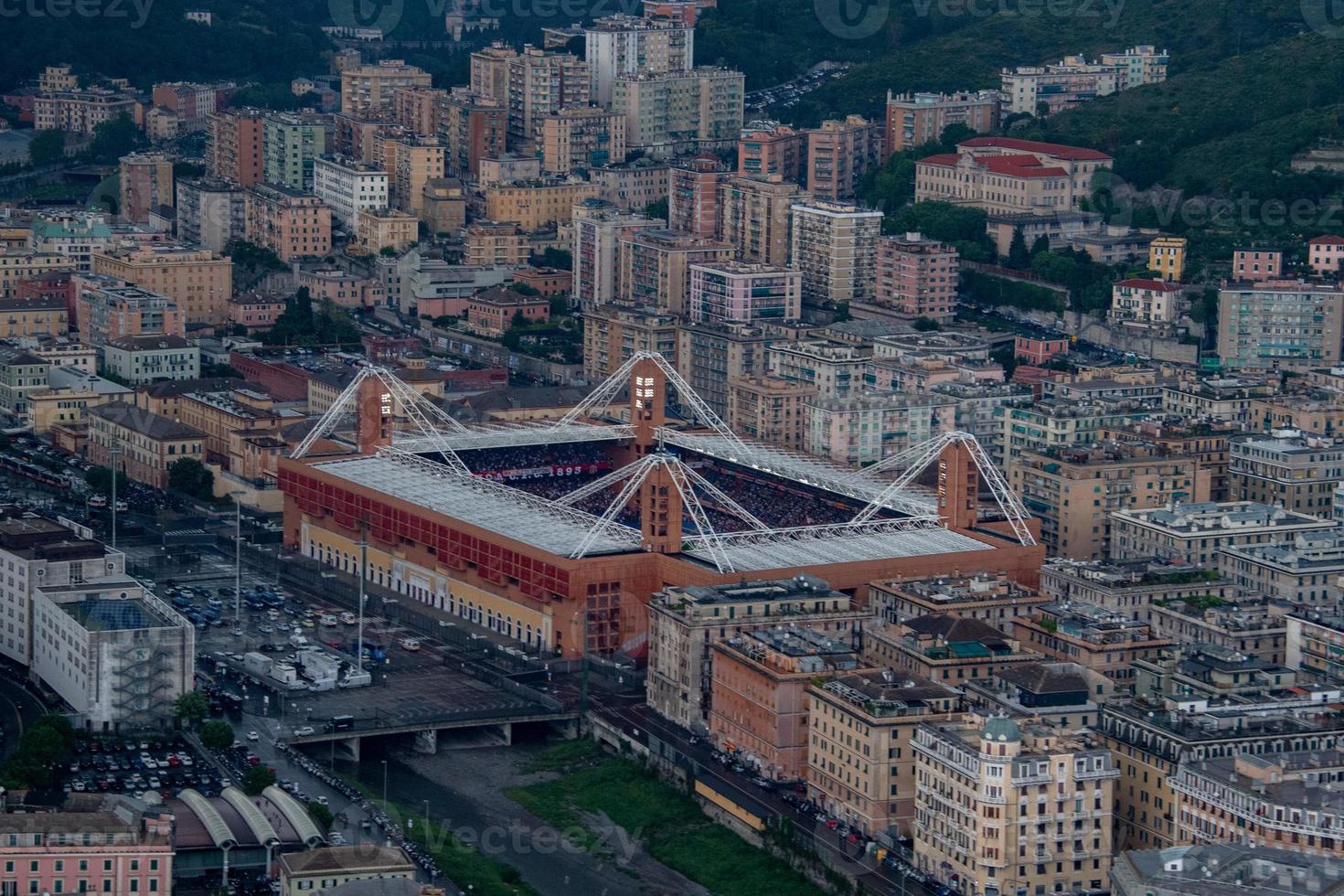 genoa town aerial view marassi luigi ferraris stadium photo