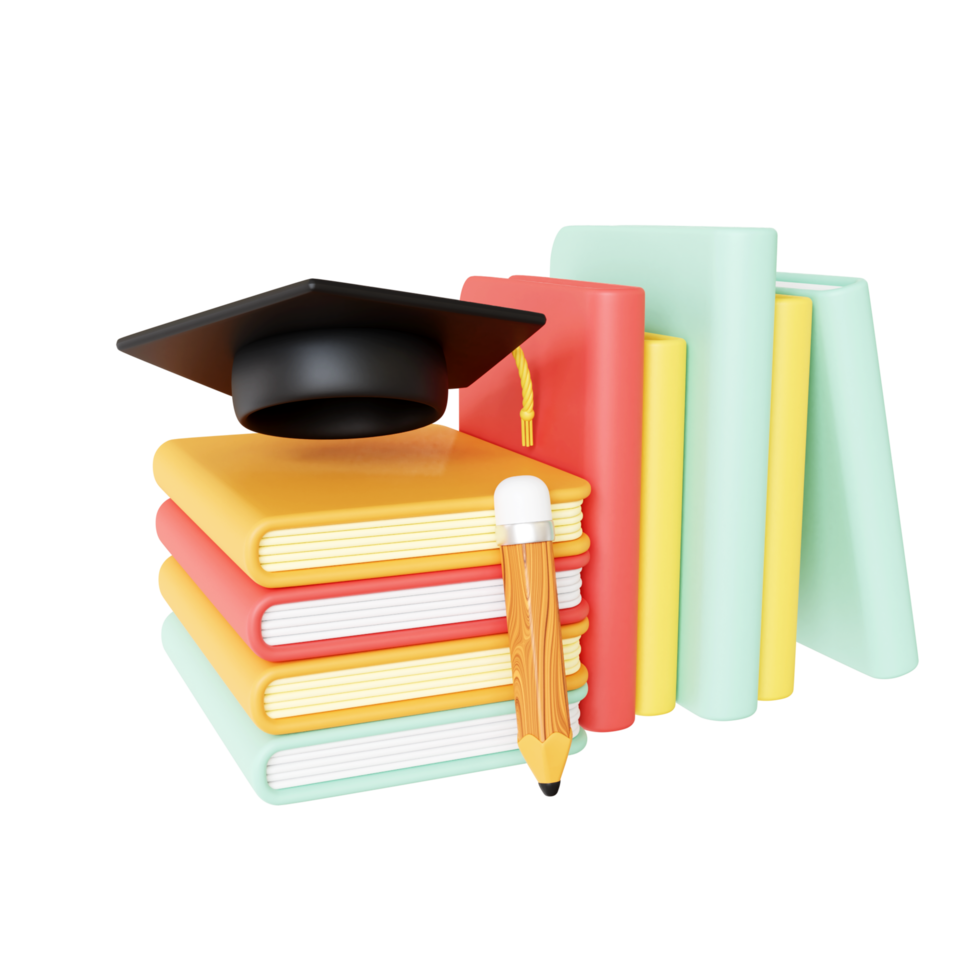 Books 3d illustration png