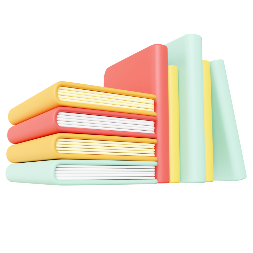 Books 3d illustration png