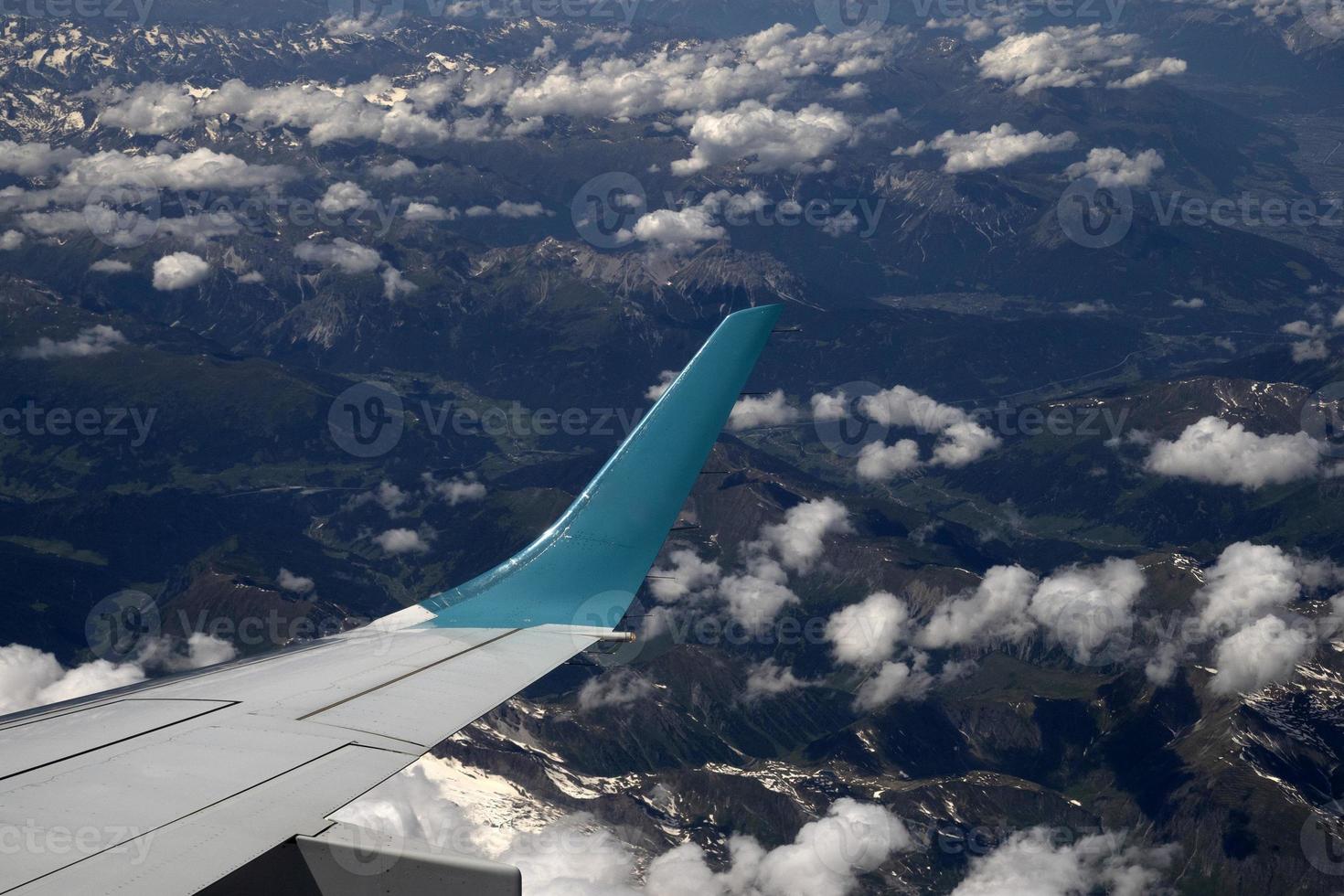 Innsbruck valley aerial panorama from airplane photo