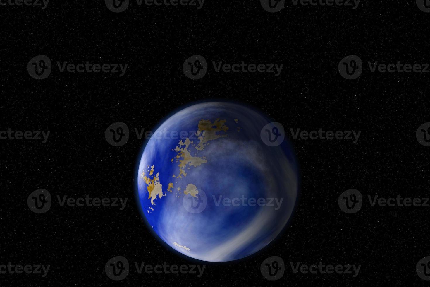 Alternate earth parallel universe with increased sea level space view photo