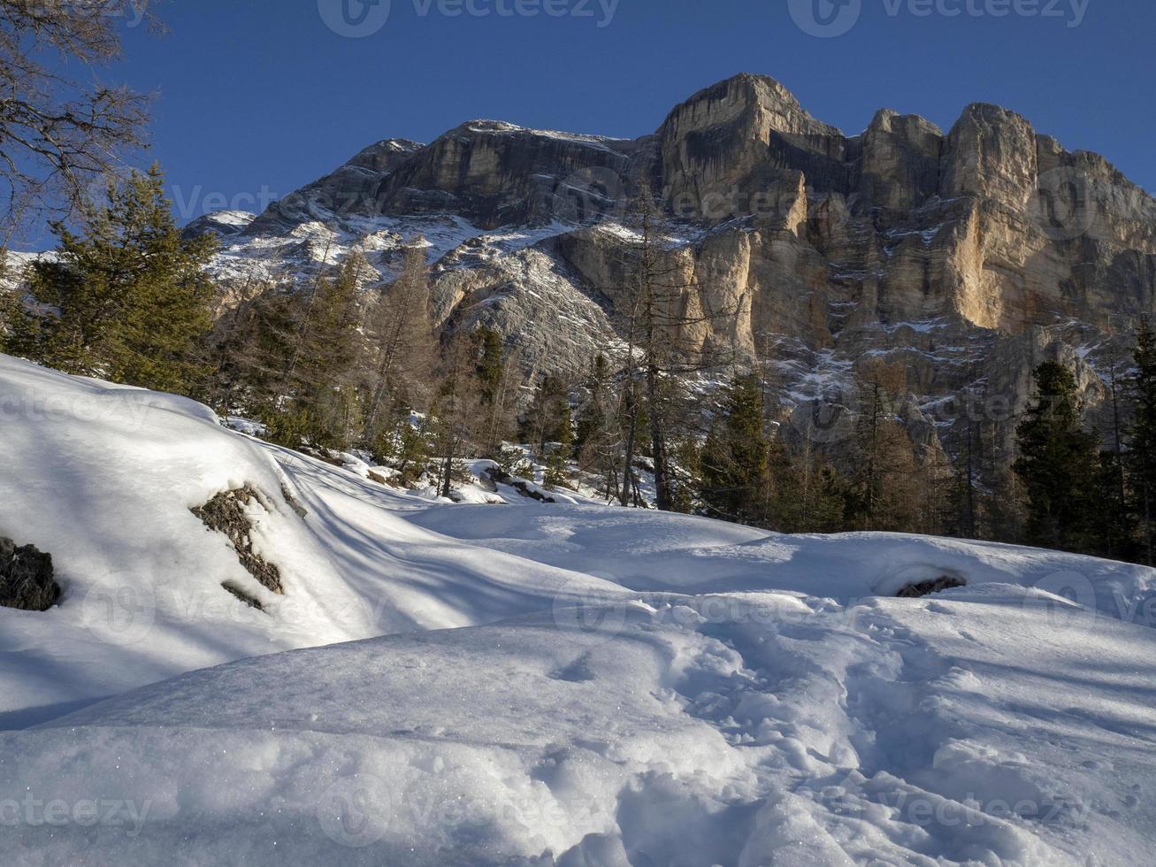 dolomites snow panorama val badia armentara photo