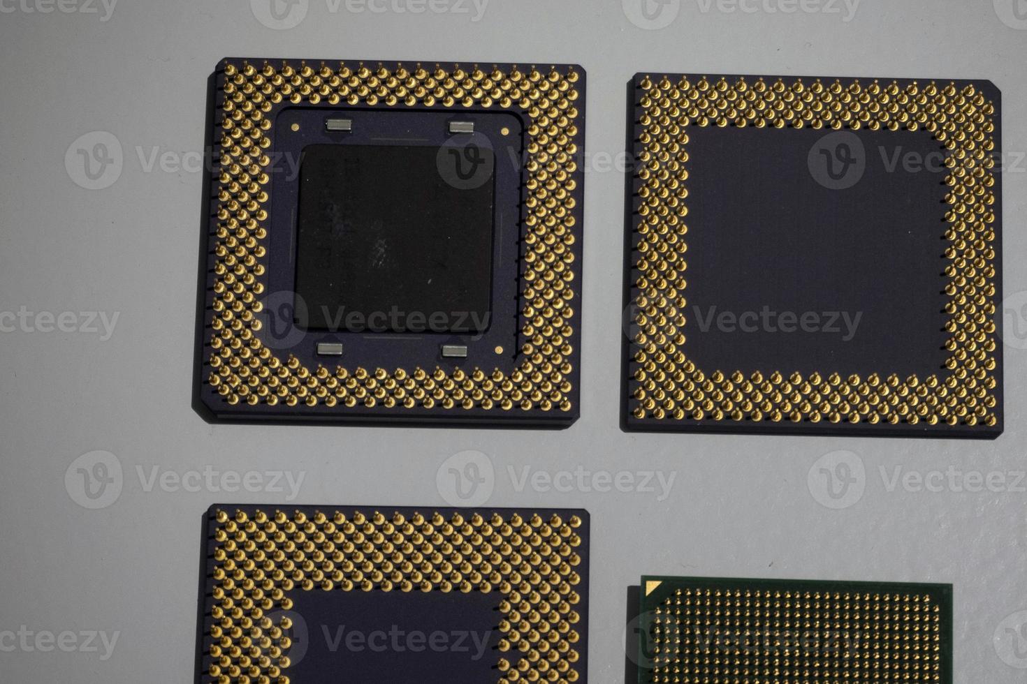 CPU computer gold contacts detail photo