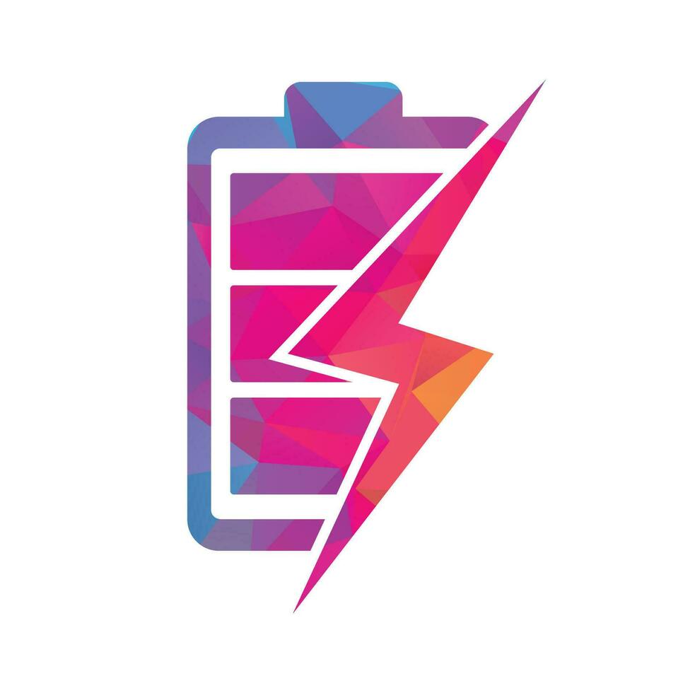 Power Battery Logo Design Template. Battery fast Charge logo design. Battery power and flash lightning bolt logo icon. vector