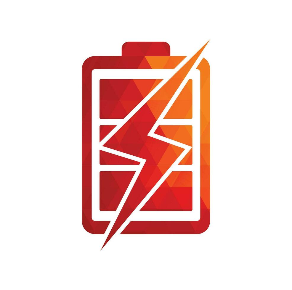 Power Battery Logo Design Template. Battery fast Charge logo design. Battery power and flash lightning bolt logo icon. vector