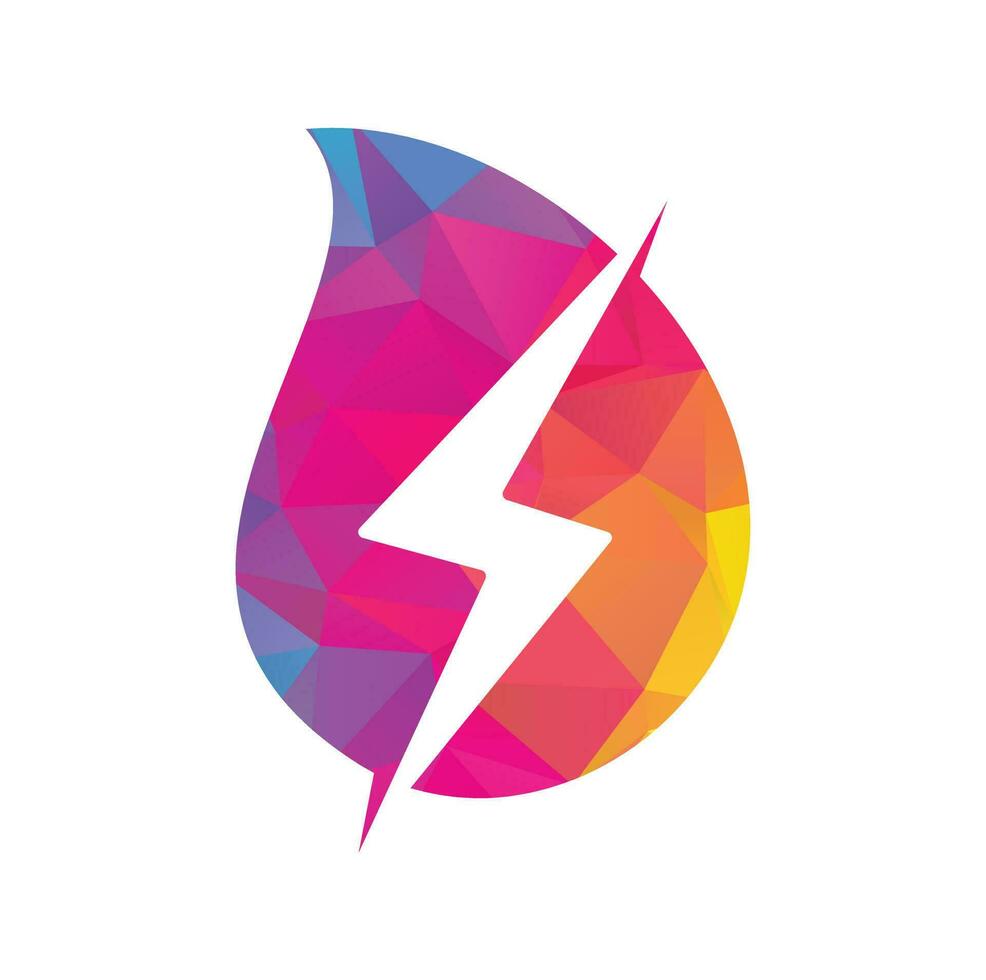 Thunder drop logo design icon vector. vector