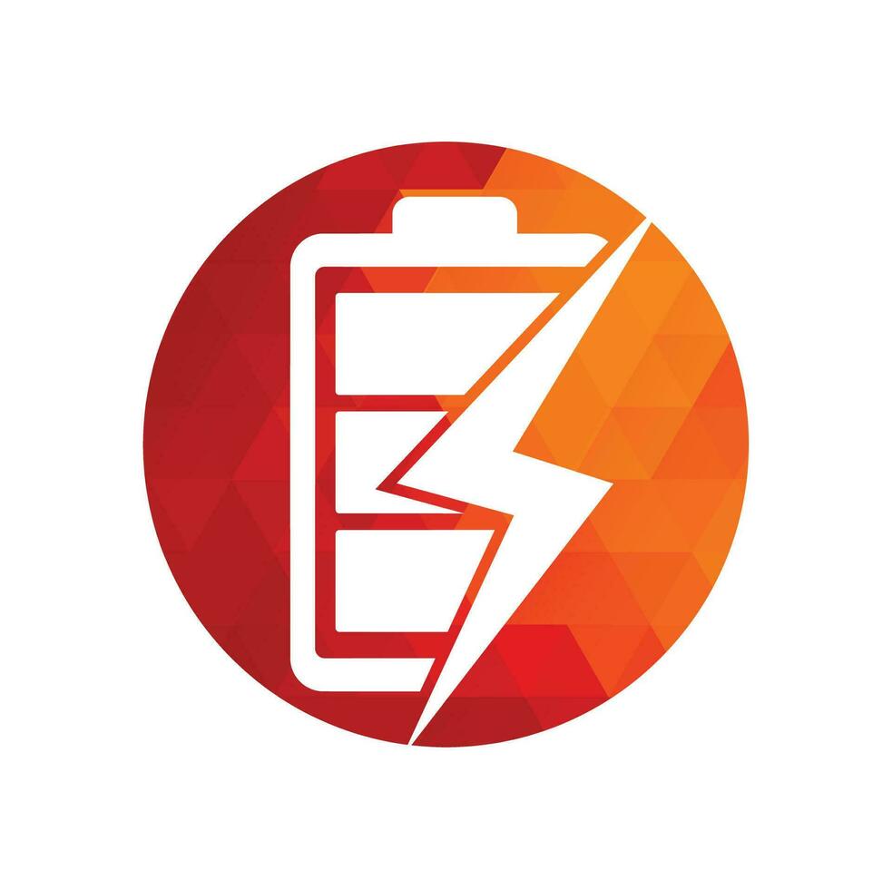 Power Battery Logo Design Template. Battery fast Charge logo design. Battery power and flash lightning bolt logo icon. vector