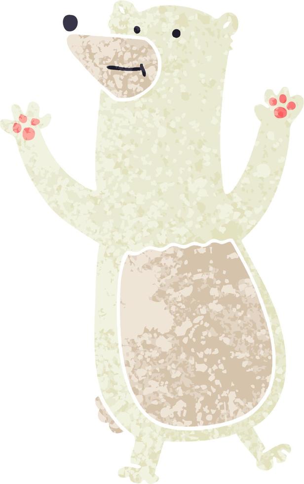 quirky retro illustration style cartoon polar bear vector