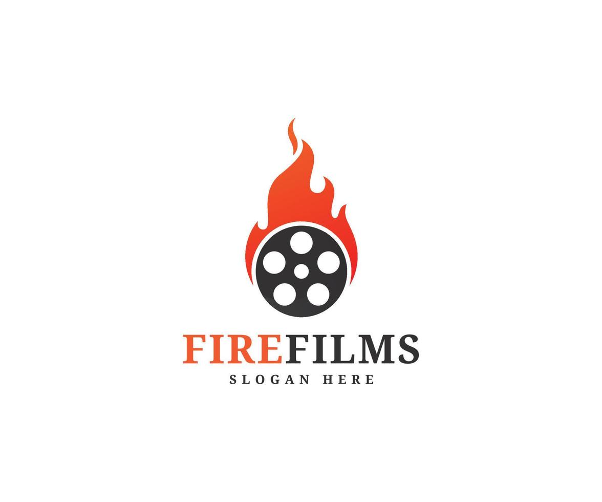 logotipo de la película de fuego vector