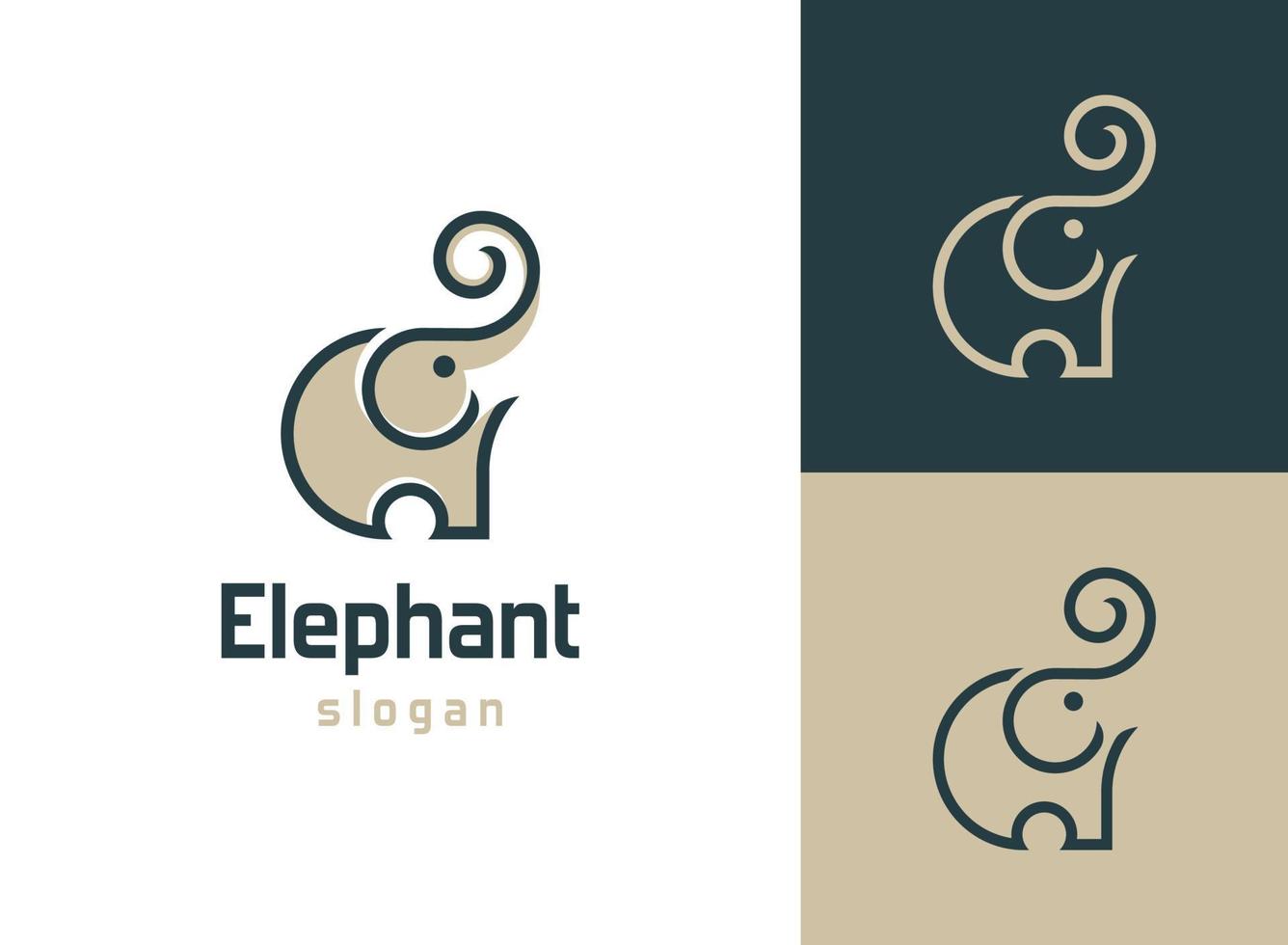 logotipo de elefante mínimo vector