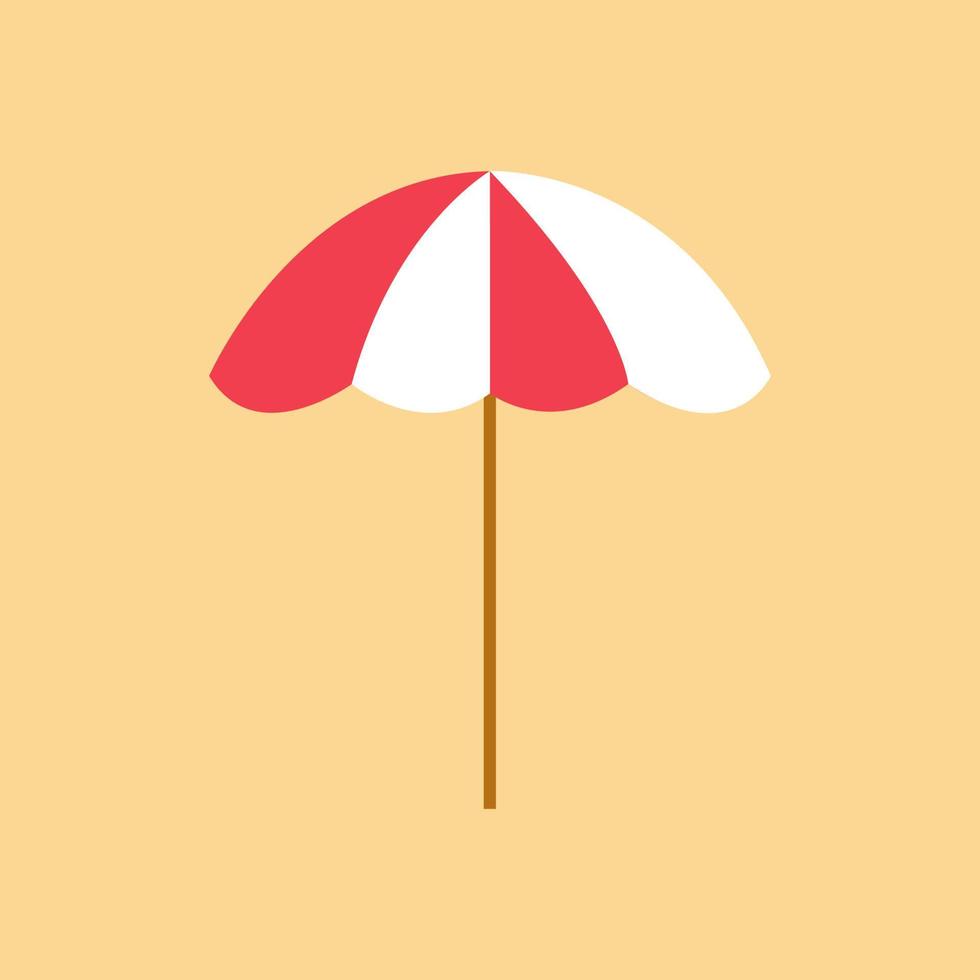 Vector flat style beach umbrella striped