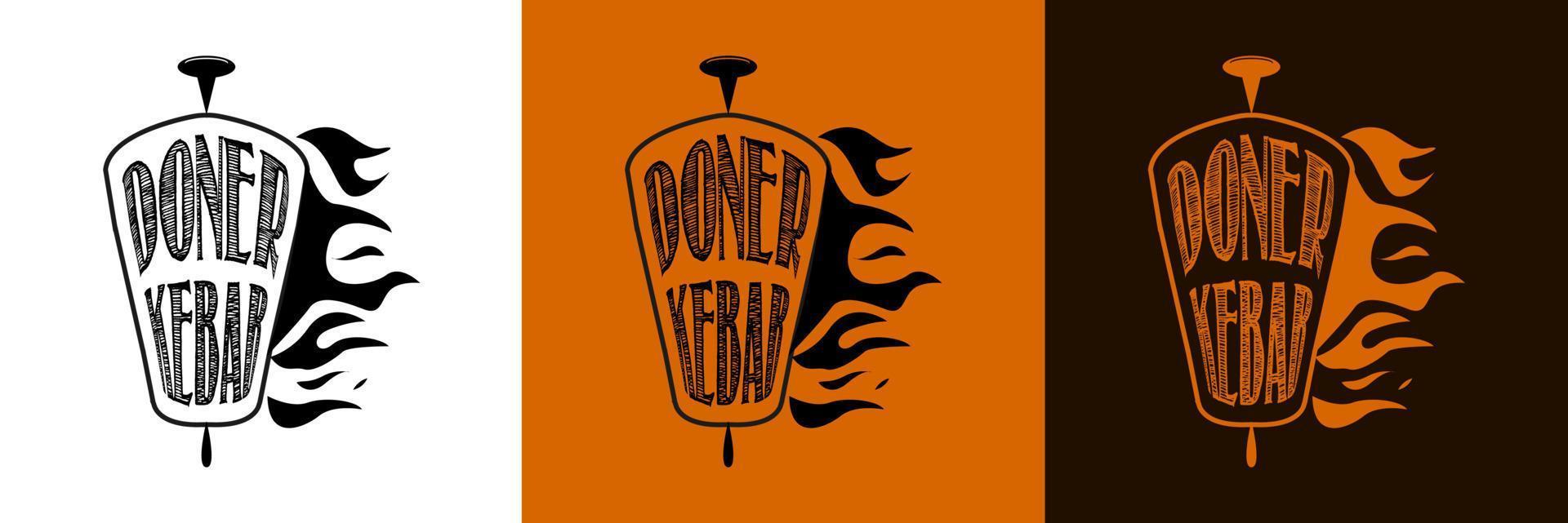 Doner Kebab logo. vector