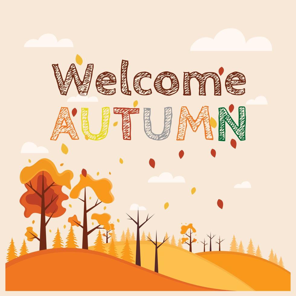 Welcome autumn vector background
