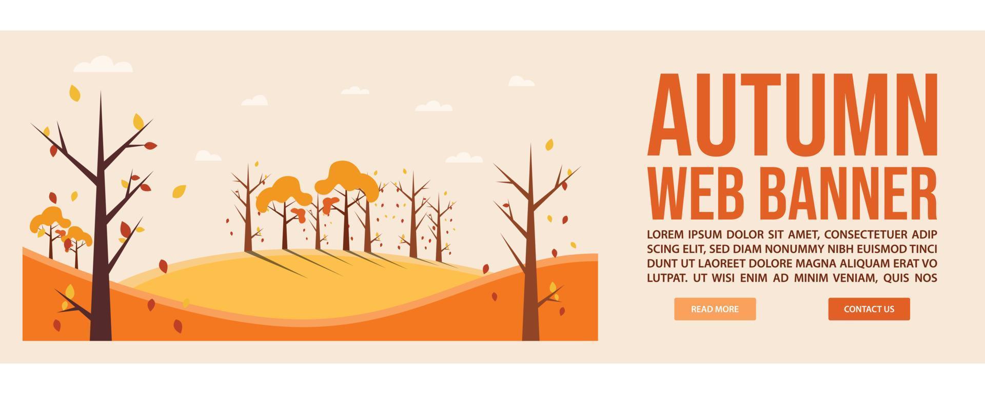 diseño de banner web de otoño o otoño vector