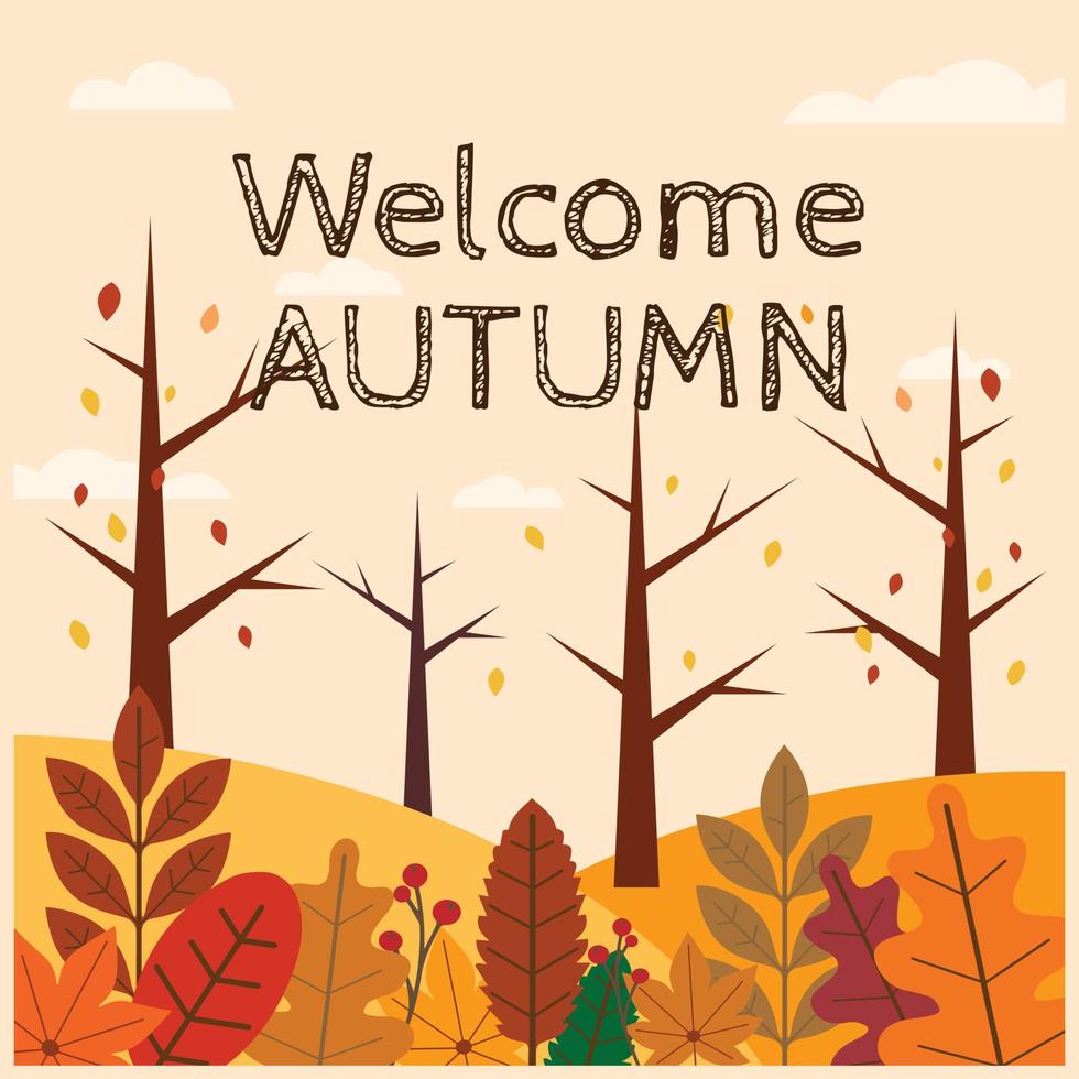 Bienvenido fondo de vector de otoño