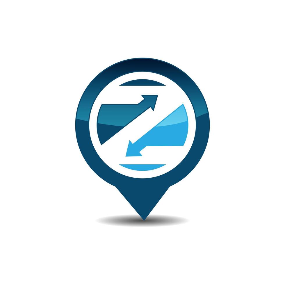 logotipo gps de la letra z. vector gps icono gps