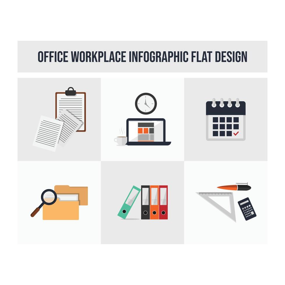 Workplace vector flat icon concept design