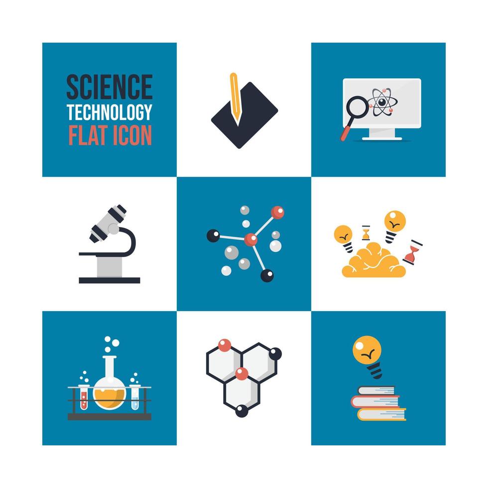 Science and Laboratory flat icon design vector