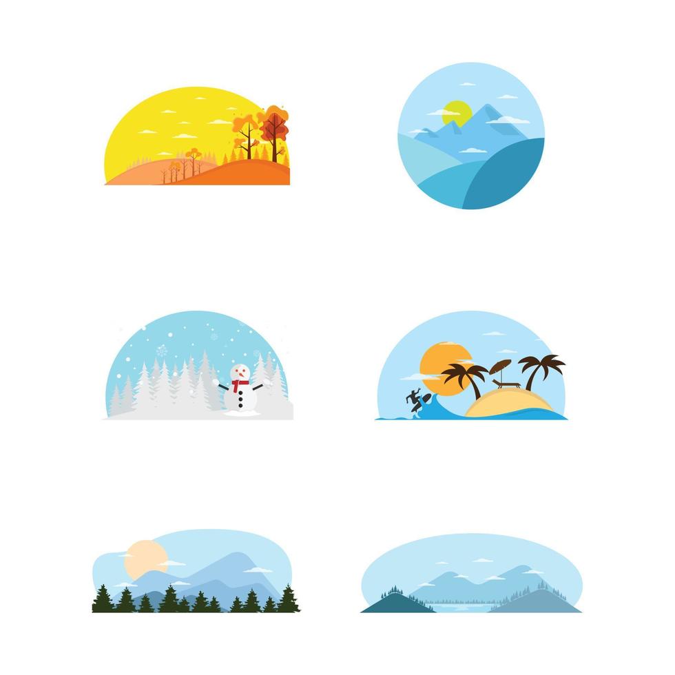 Seasonal landscape flat design image vector