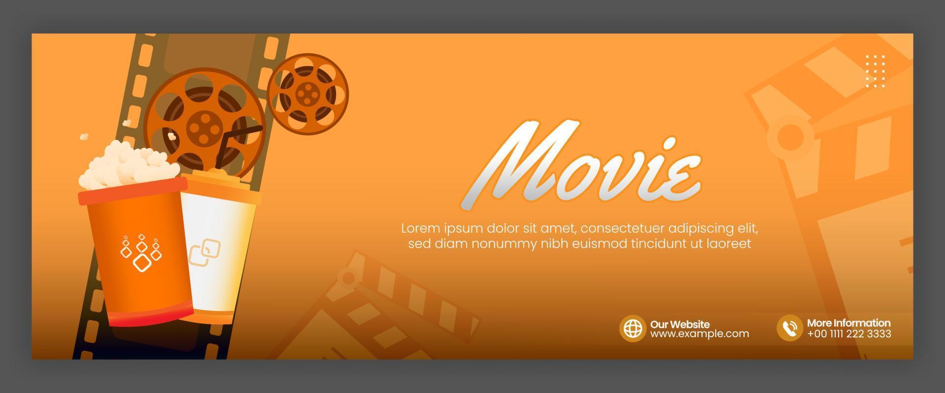 Banner cover movie or banner layout for social media template with cinema element vector