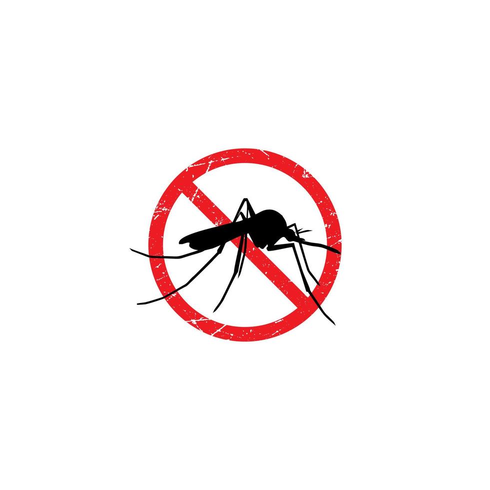 anti mosquito sign with red forbidden sign template vector