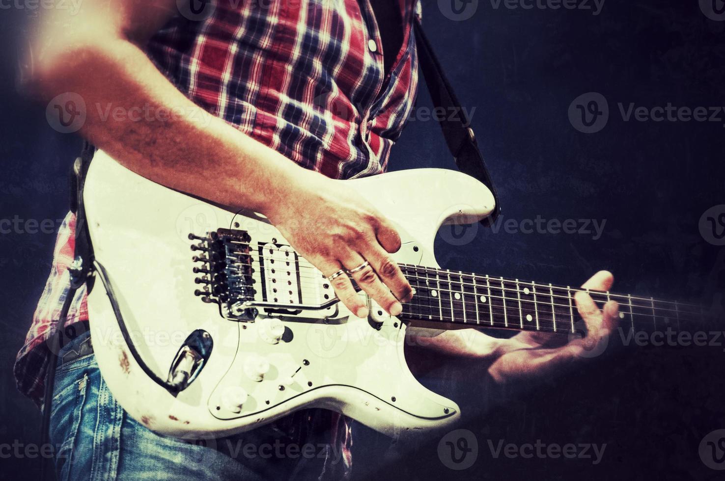 Rock guitarist vintage style photograph photo