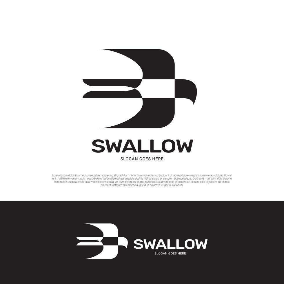 Swallow logo icon design vector