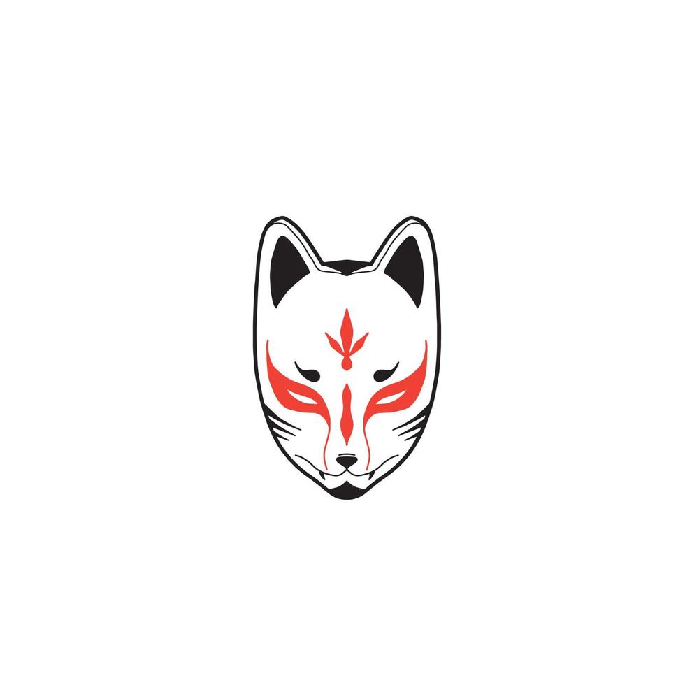 japanese fox mask vector, japanese mask vector