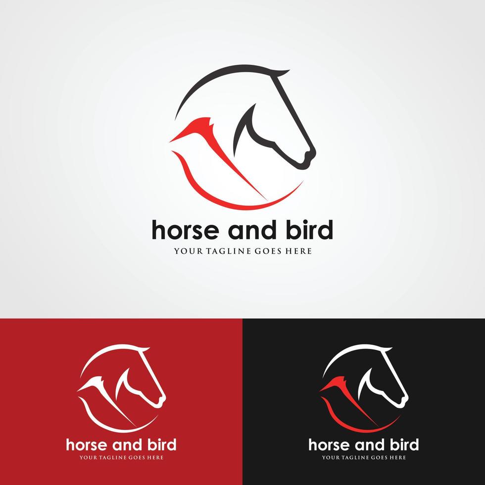 bird and horse logo vector