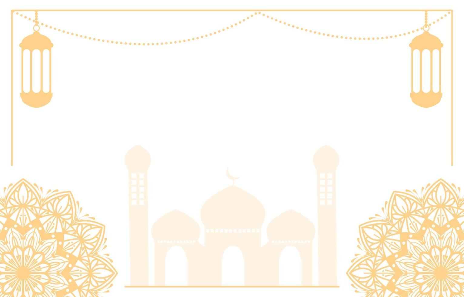 islamic background vector design with arabic mandala decoration for ramadan kareem day banner or eid mubarak, muharram