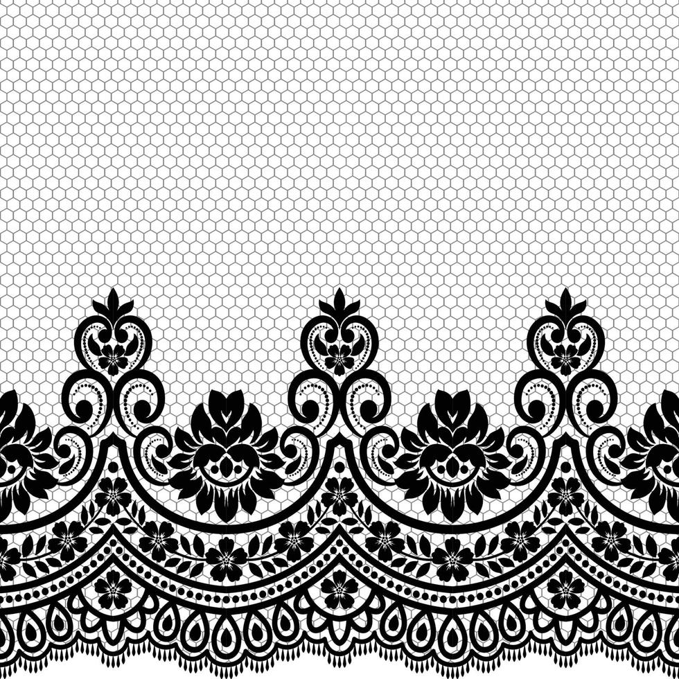 Vertical Seamless pattern lace. vector