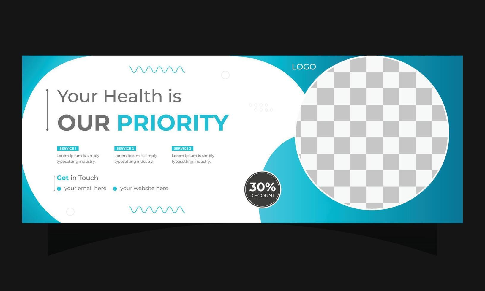 Medical social media cover design vector