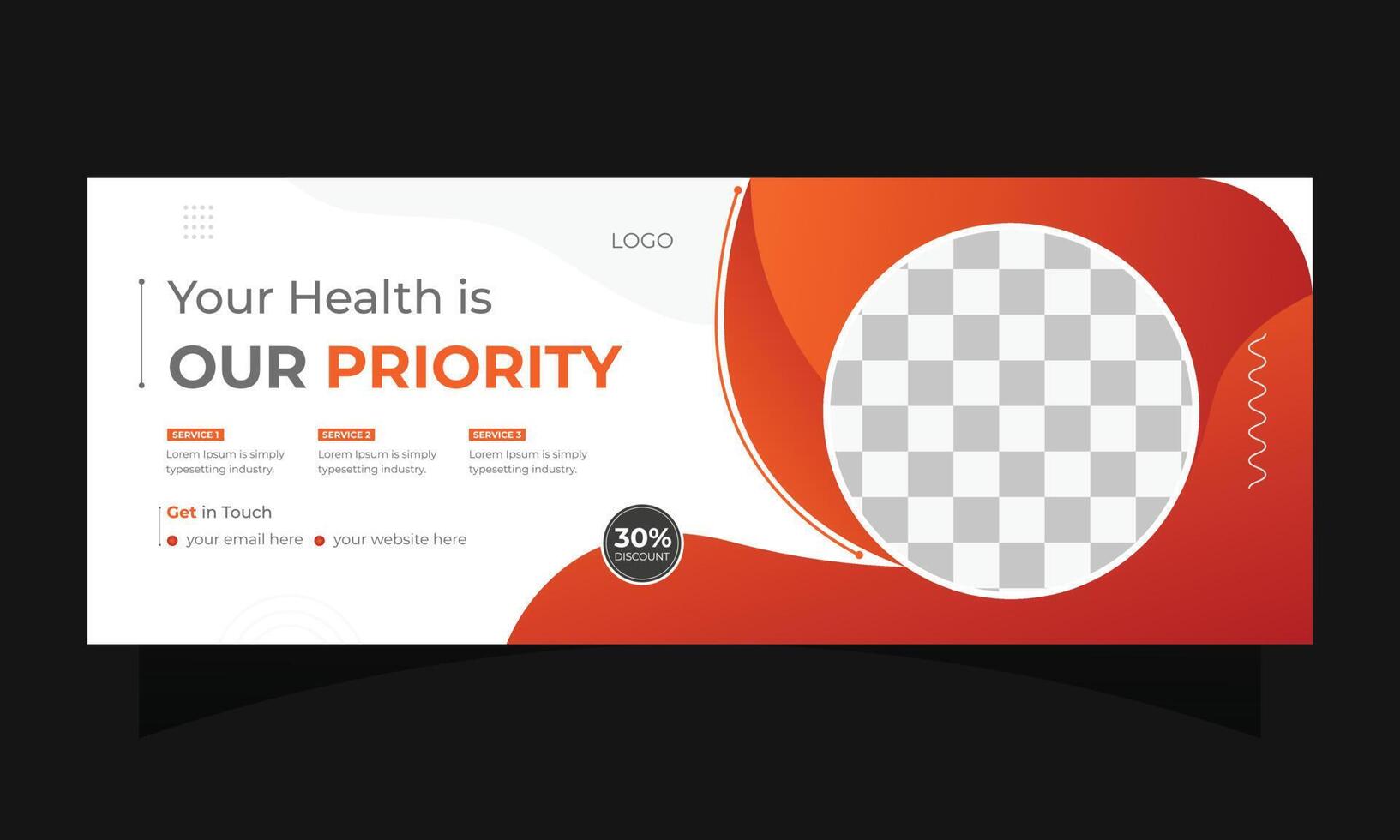 Medical social media cover design vector