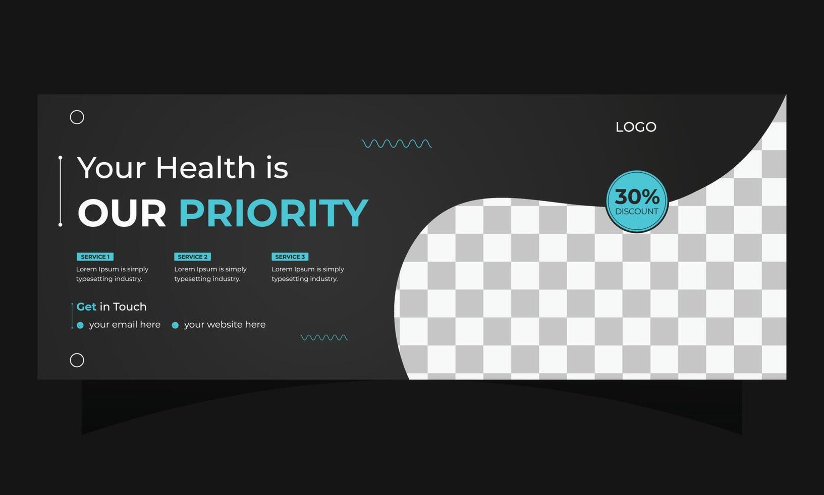 Medical social media cover design vector