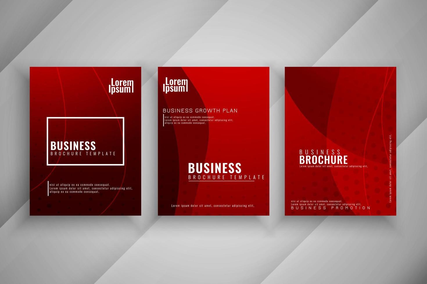 Modern wave design business brochure template set vector