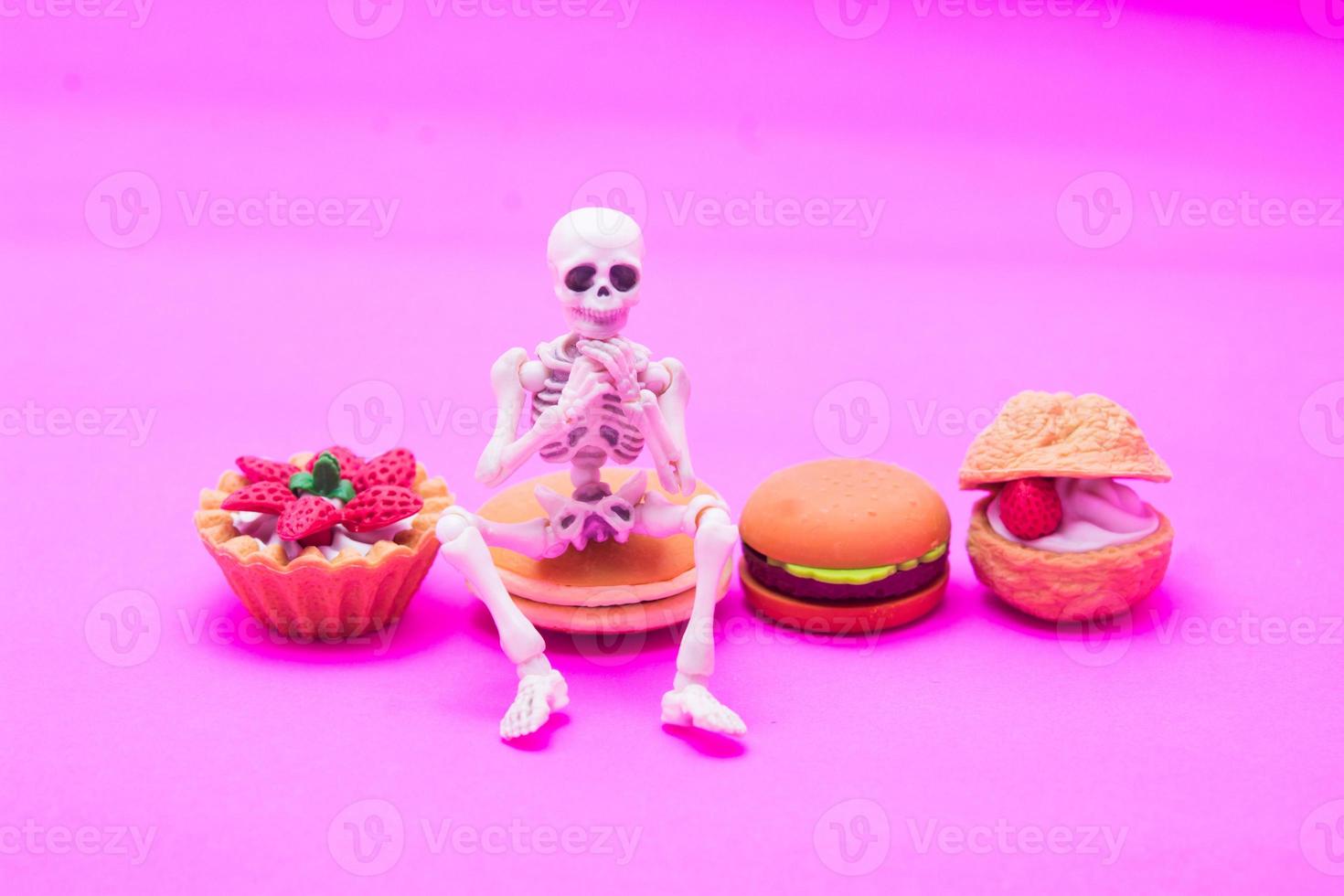 Skeleton and bakery, enjoy eating until death photo